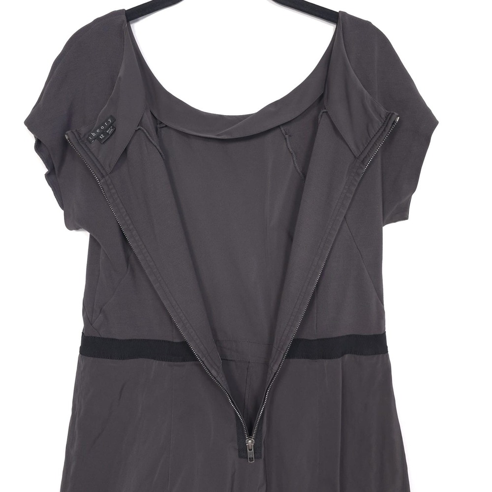 Theory JOENA Short Dress Size 12 Gray‎ Fit Flare A-Line Cap Sleeve 91075604 - Picture 8 of 15